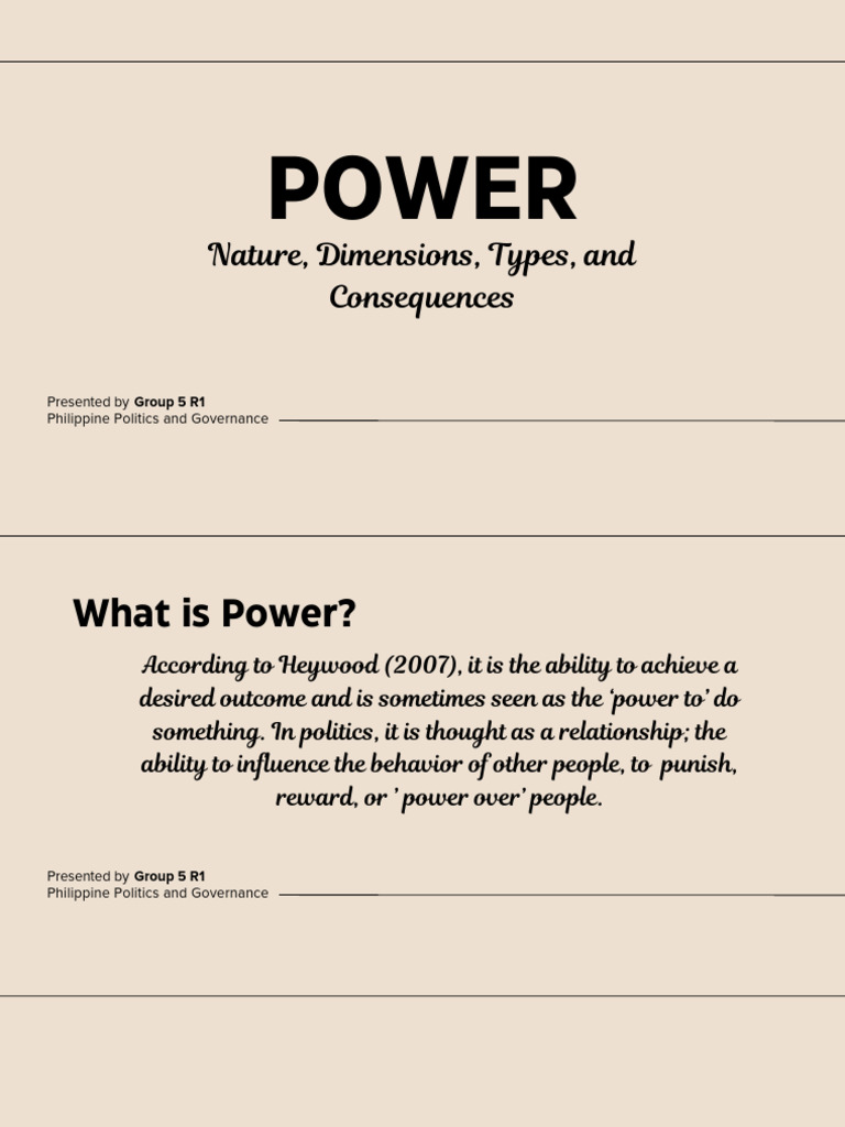 Understanding Power in Philippine Politics | PDF | Power (Social And ...