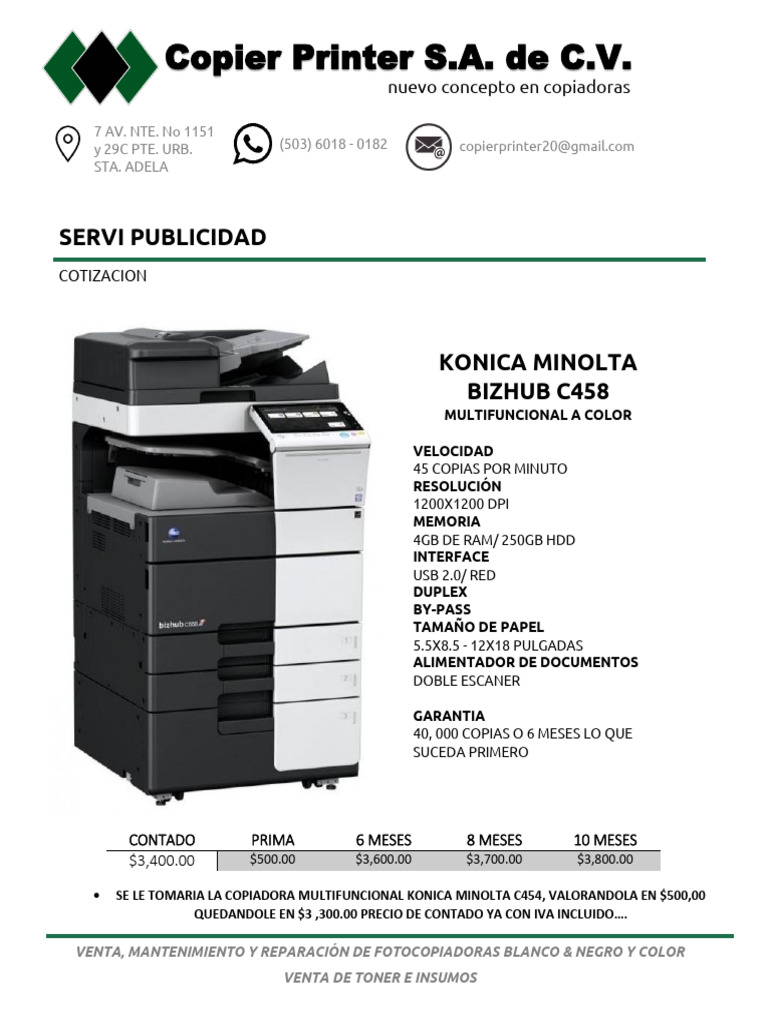 Cotizacion Konica | PDF