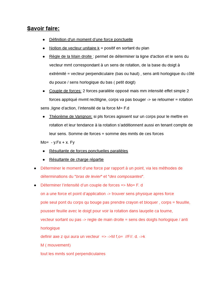 Moments et Forces en Mécanique | PDF | Moment d'une force | Rotation