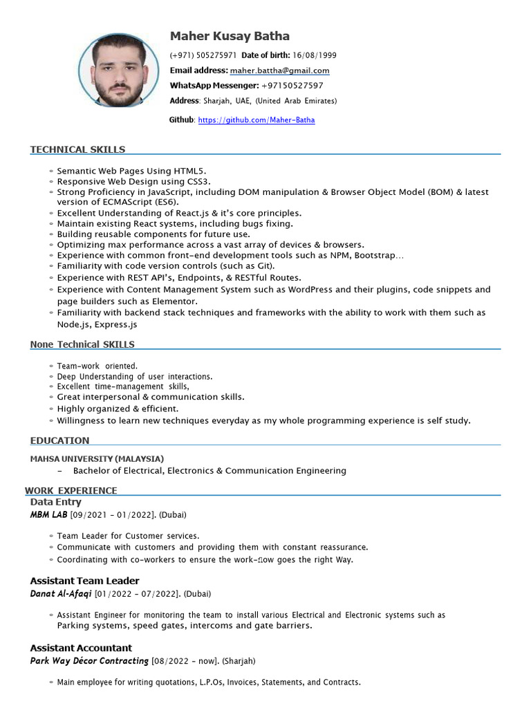Maher CV | PDF | Java Script | Document Object Model