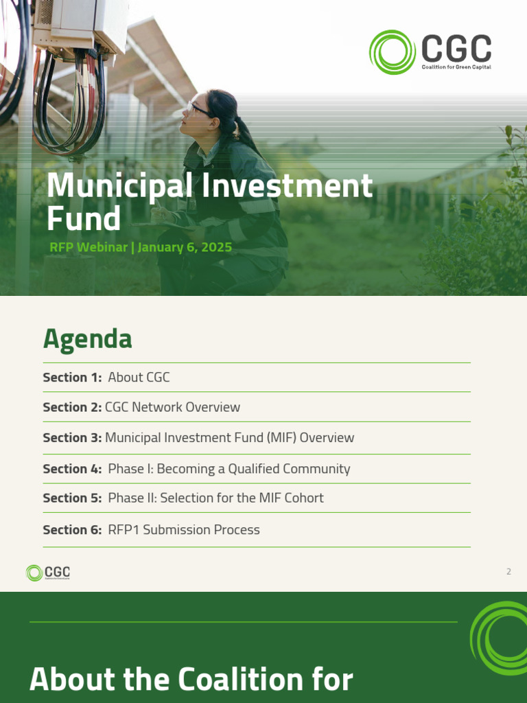 Municipal Investment Fund RFP Webinar Guide | PDF | Sustainable Energy ...