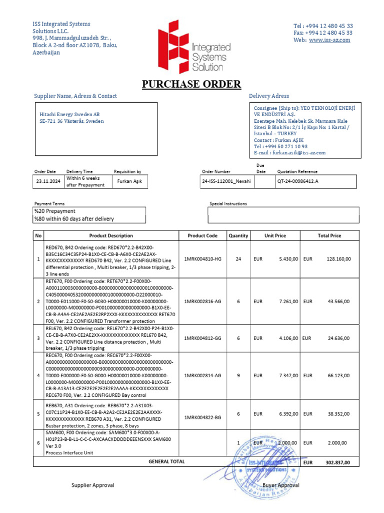 PO 24-ISS-112001 Nevahi | PDF