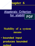 Algebraic Criterion For Stability