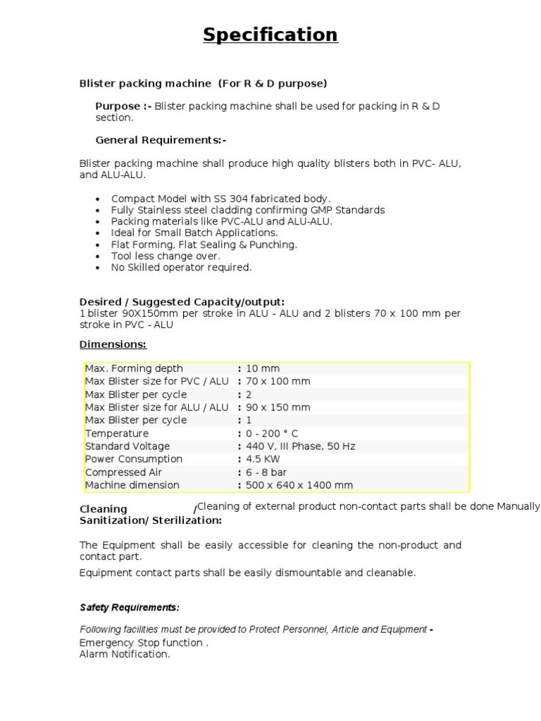 Blister Packing PDF Verification And Validation Industries