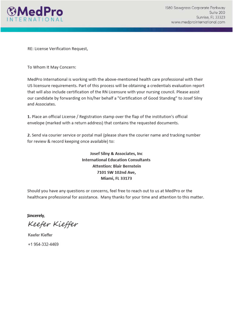 JSA Certification of Good Standing Request | PDF