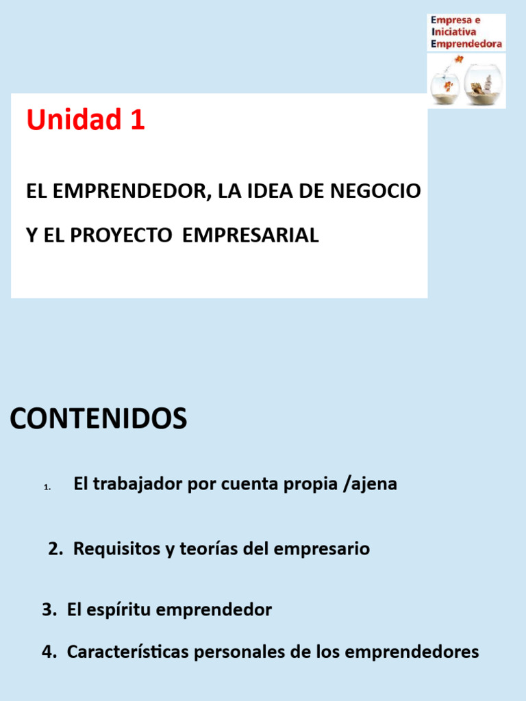 Eie 1 La Iniciativa Emprendedora | PDF | Iniciativa empresarial | Business