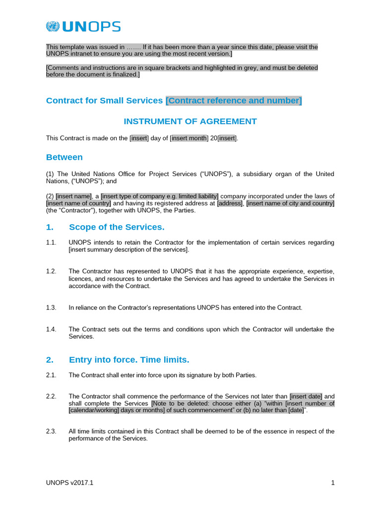 Contract For Small Services SAMPLE | PDF | Payments | Banks