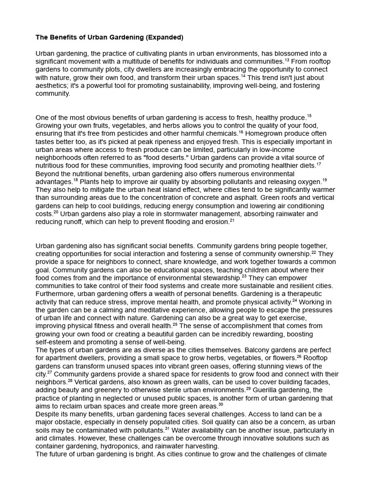 Urban Gardening for City Dwellers | PDF | Urban Agriculture | Natural ...