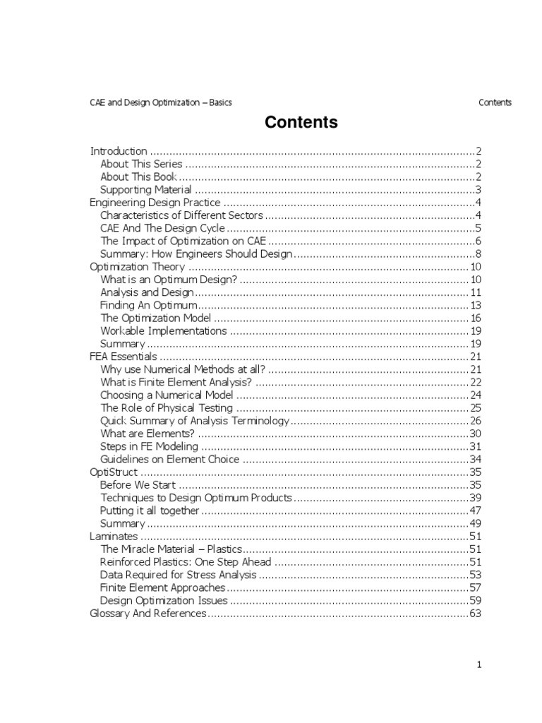CAE and Design Optimization Basics | PDF | Mathematical Optimization ...