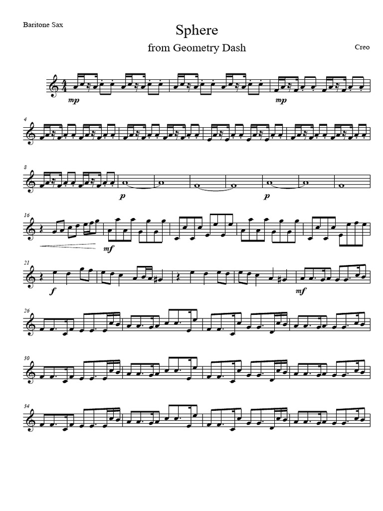 Sphere Geometry in Geometry Dash | PDF | Classical Music Groups | Saxophone