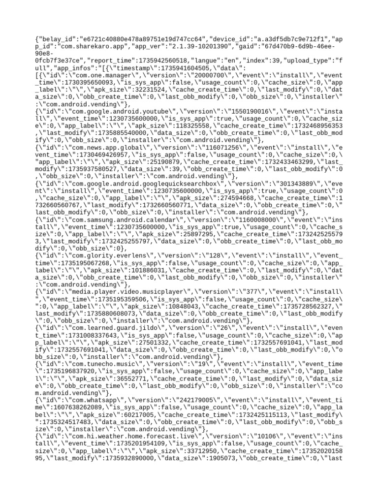 App Installation Report Data | PDF | Cache (Computing)