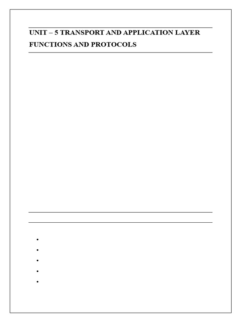 Transport and Application Layer Protocols | PDF | Transmission Control ...