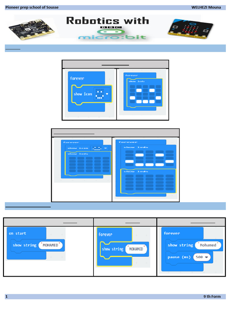9th Grade Projects at Pioneer Prep Sousse | PDF