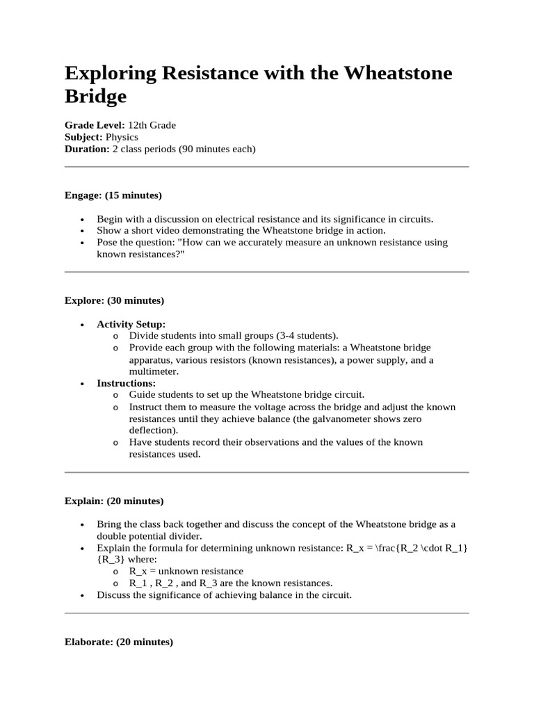 Understanding Wheatstone Bridge Basics | PDF | Resistor | Electrical ...