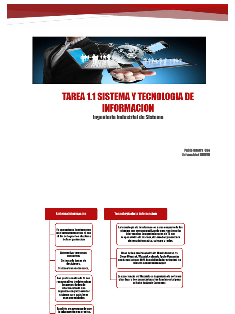 Tarea 1.1 Sistema y Tecnologia de Informacion | PDF | Tecnologías de la ...