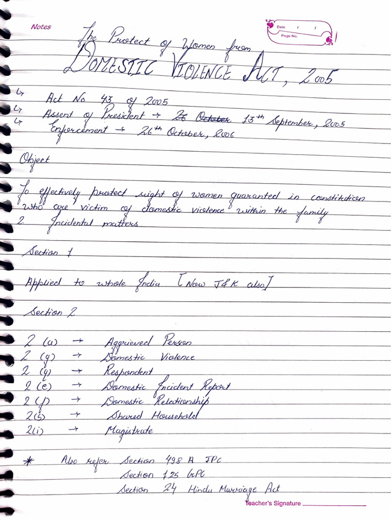 Teacher's Notes and Signatures | PDF