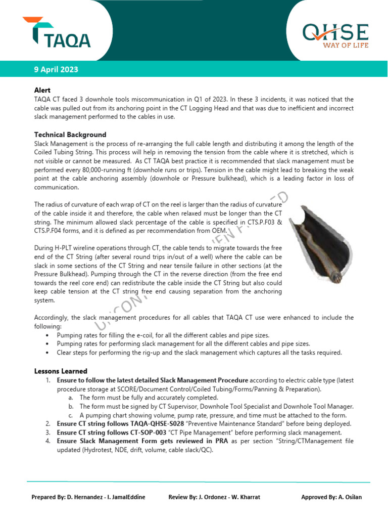 CT-TA-2023-004 Enhanced CT Slack Management Procedure V01 | PDF ...