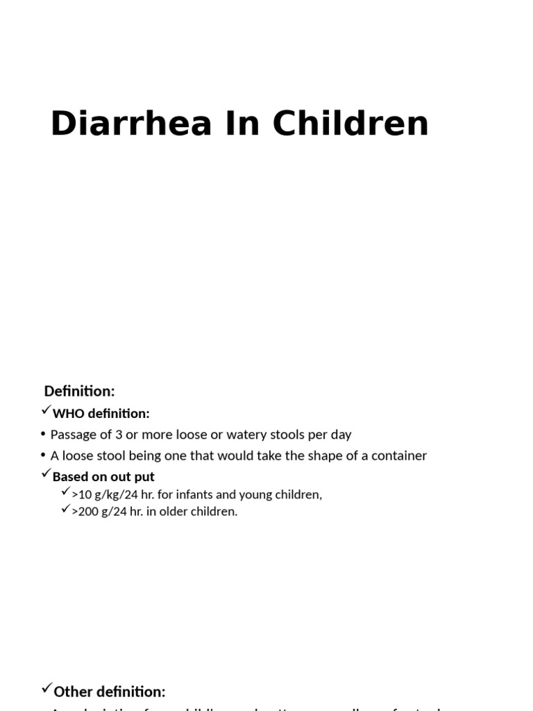 Diarrhea in Children Sam | PDF | Diarrhea | Dehydration