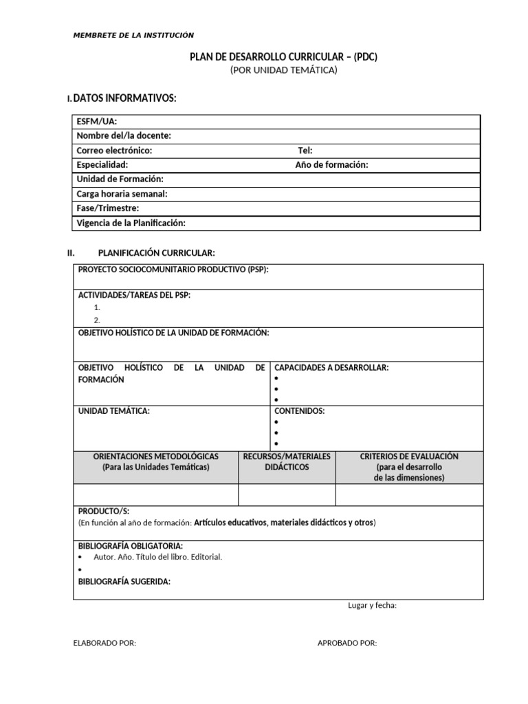 Plan de Desarrollo Curricular 2023 | PDF
