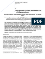 Effects of Water Deficit Stress On Field Performance of Chickpea Cultivars