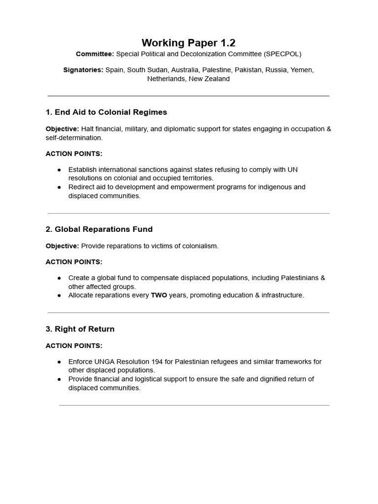 Decolonization Action Plan and Proposals | PDF