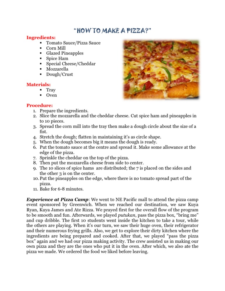 How To Make A Pizza | PDF | Pizza | Cuisine