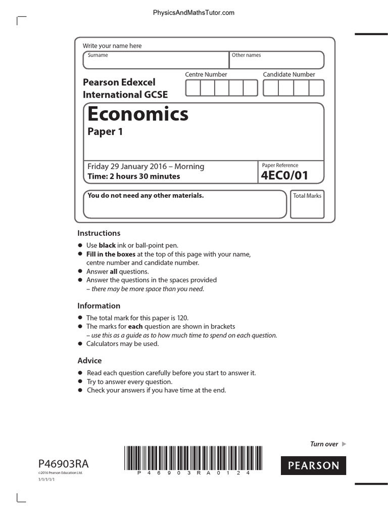 Economics Paper 1 Exam Instructions | PDF | Cocoa Bean | Economic ...
