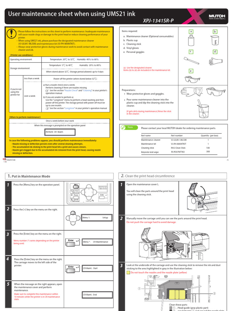 JV150-130 Maintenance Guide | PDF | Printer (Computing)