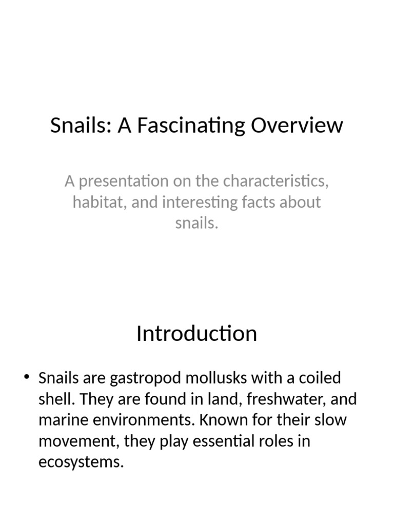 Snails: Characteristics and Facts | PDF