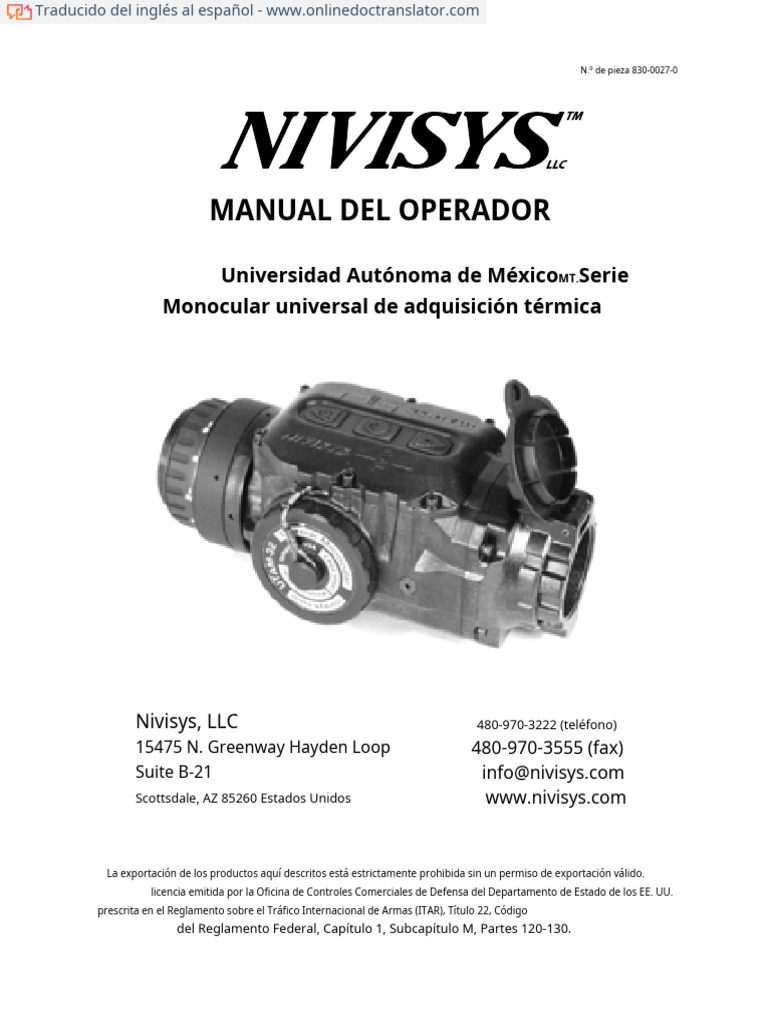 Manual del operador UTAM Nivisys | PDF