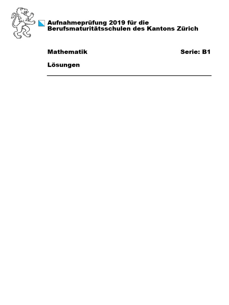 2019 Mathematik Loesungen Serie B | PDF