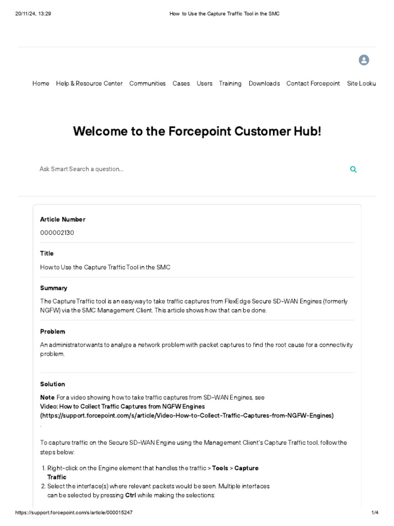 How To Use The Capture Traffic Tool in The SMC | PDF | Ip Address ...