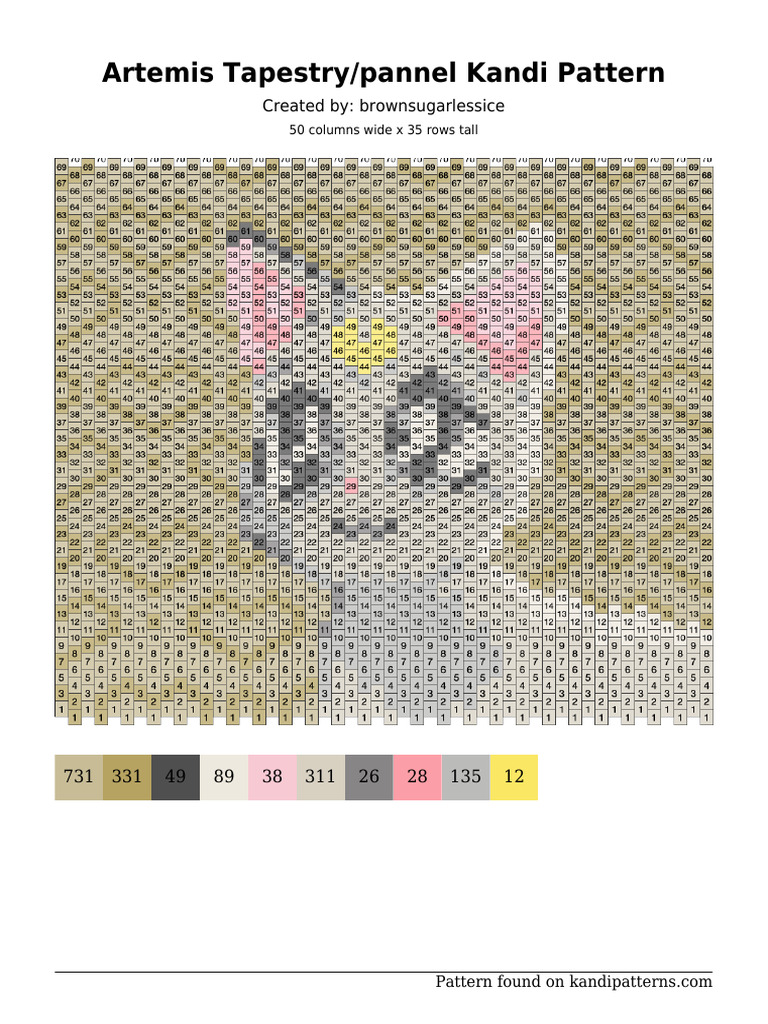 Artemis Tapestry Kandi Pattern Guide | PDF