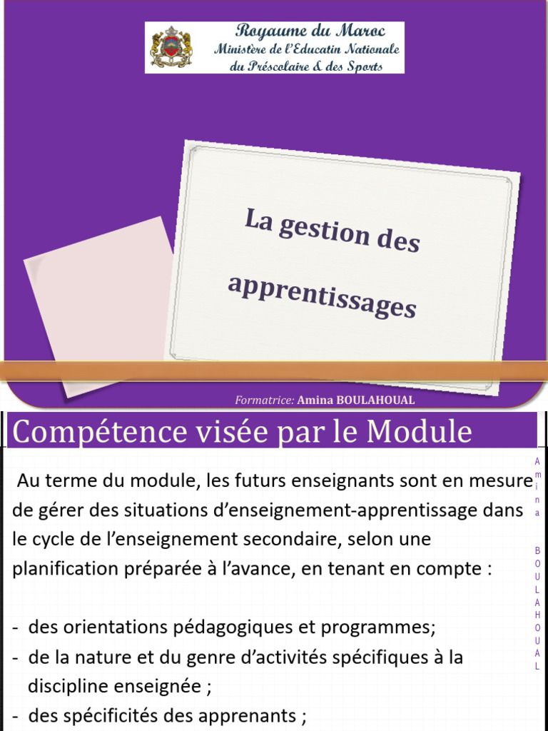 Gestion des apprentissages en classe | PDF | Pédagogie | Apprentissage