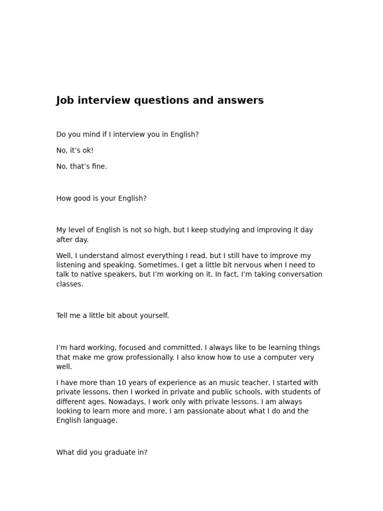 Job Interview Q&A: Tips & Insights | PDF | Knowledge | Salary
