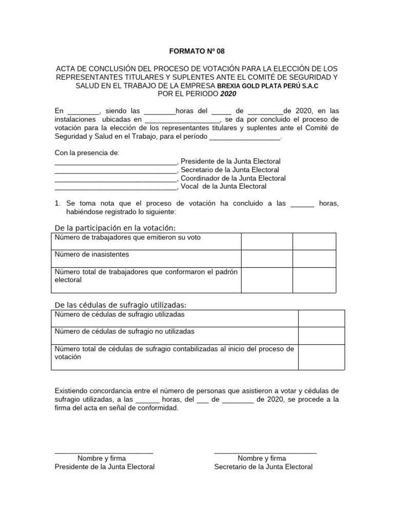 9 Acta Conclusion Proceso | PDF