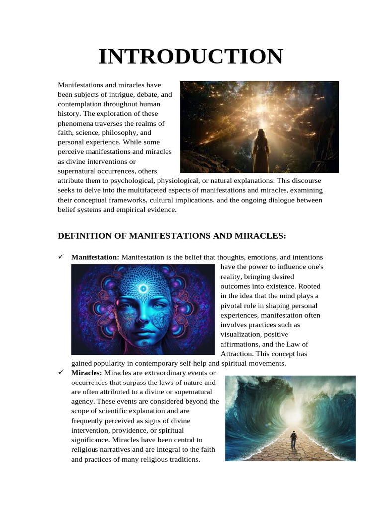 Exploring Manifestations and Miracles | PDF | Miracle | Experience