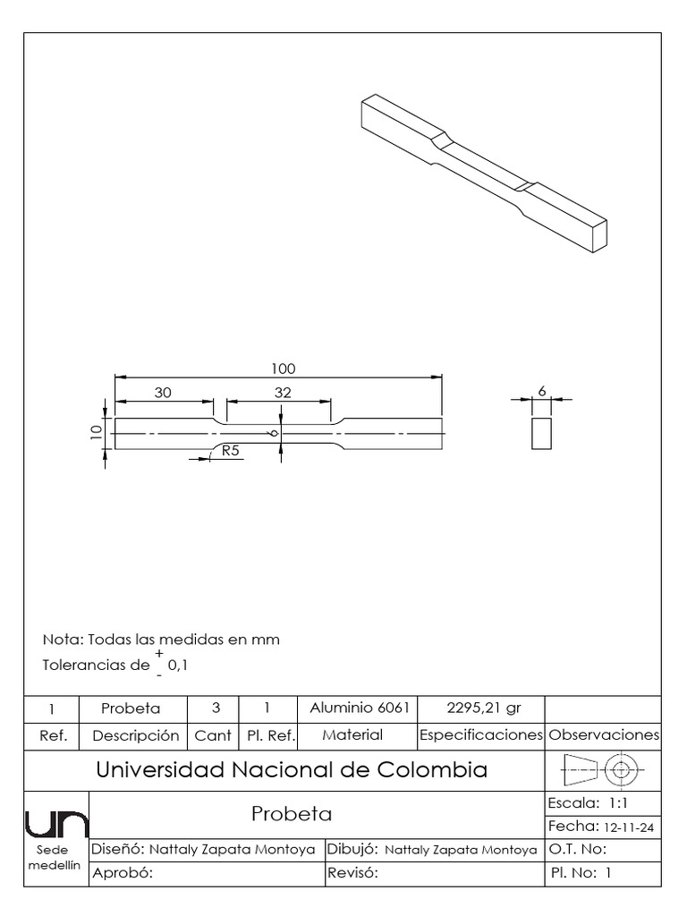 Plano Probeta | PDF