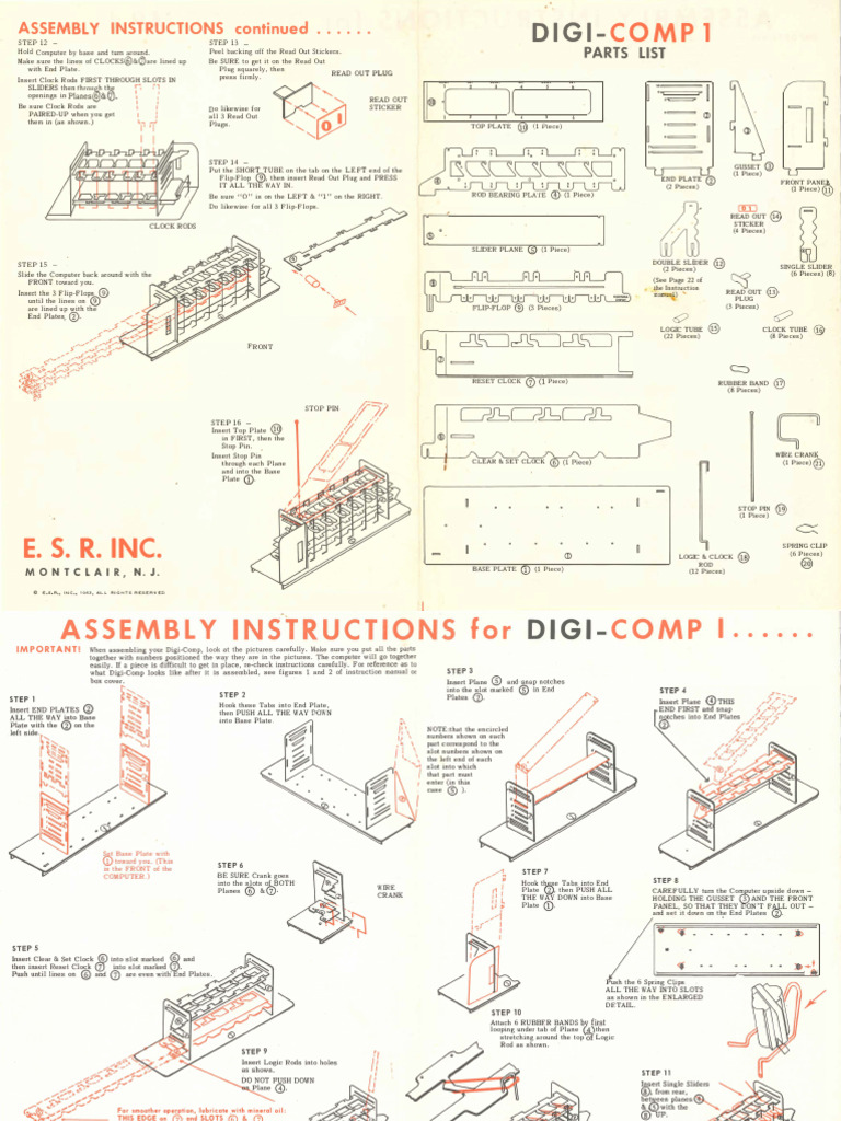 Digi-Comp I Assembly Guide | PDF | Computing | Office Equipment