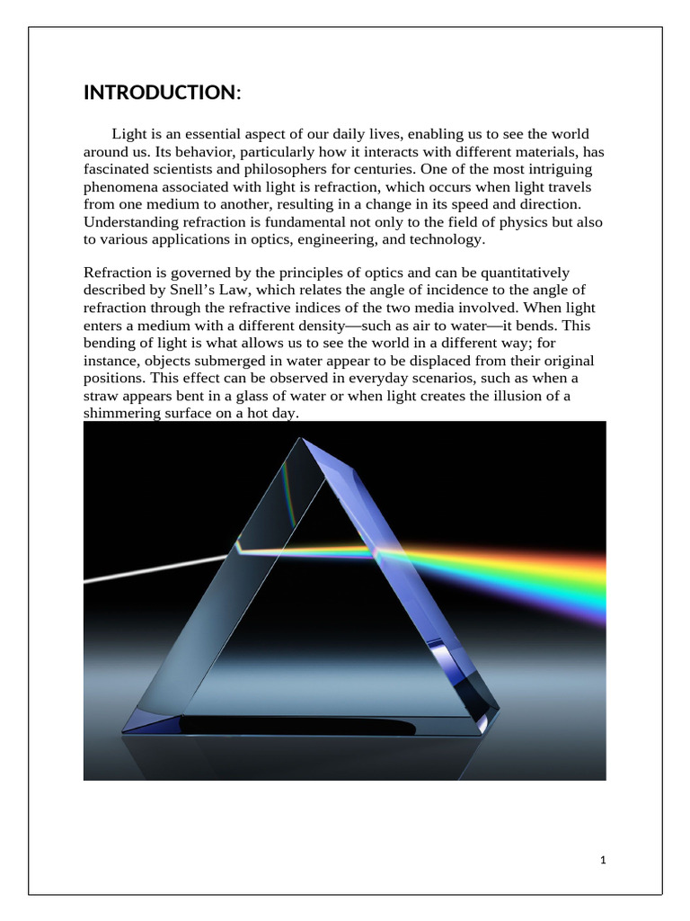 Understanding Light Refraction and Its Uses | PDF | Optics | Refraction