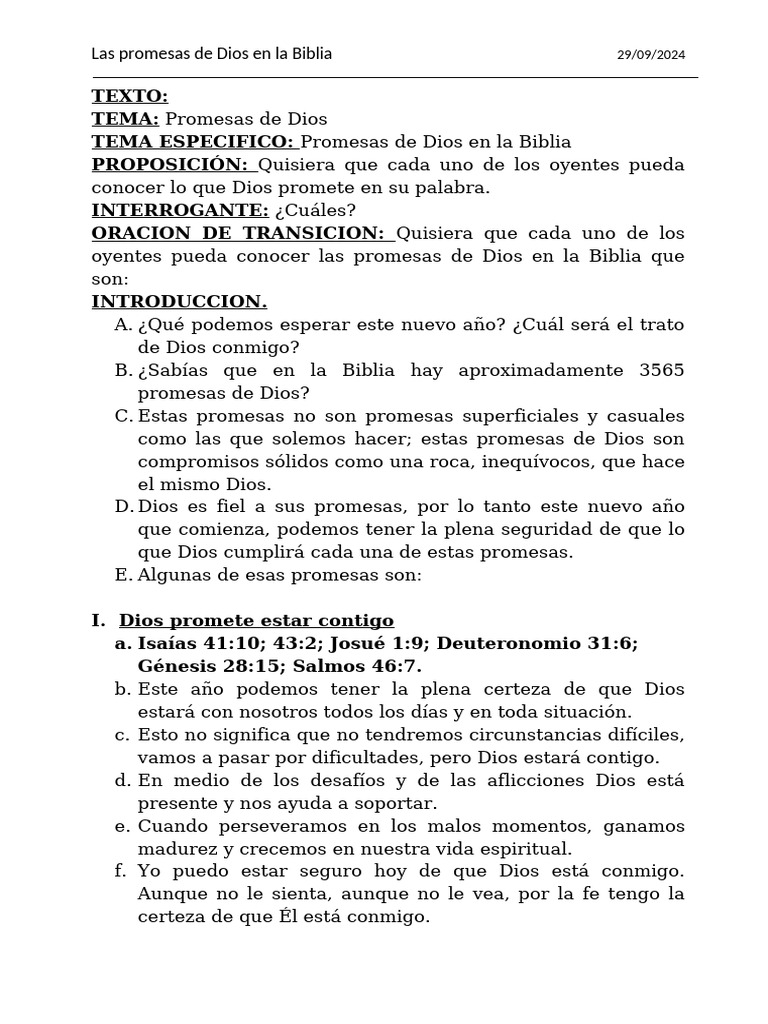 Promesas de Dios en la Biblia | PDF | Dios | Salmos