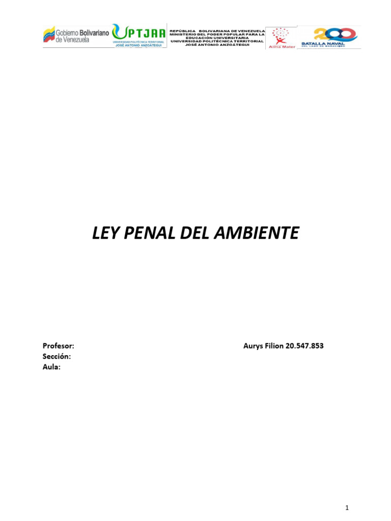 Ley Penal Del Ambiente | PDF | Castigos | Multa (pena)