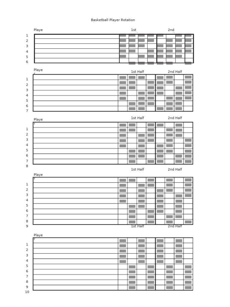 Main Basketball Player Rotation Chart Template | PDF