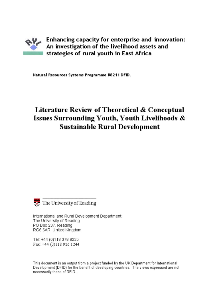 Rural Youth Livelihoods in East Africa | PDF | Sustainability | Youth
