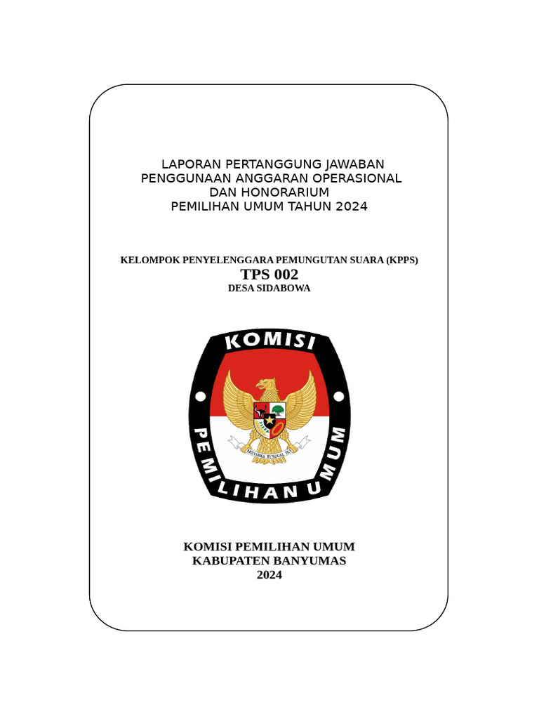 Laporan Anggaran KPPS TPS 002 2024 | PDF