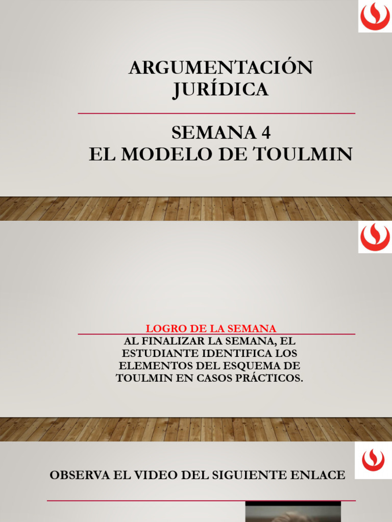 Elementos del Modelo de Toulmin en Derecho PDF Argumento Lógica