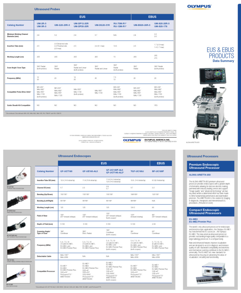EUS EBUS ProductDataOverview | PDF | Medical Ultrasound | Imaging