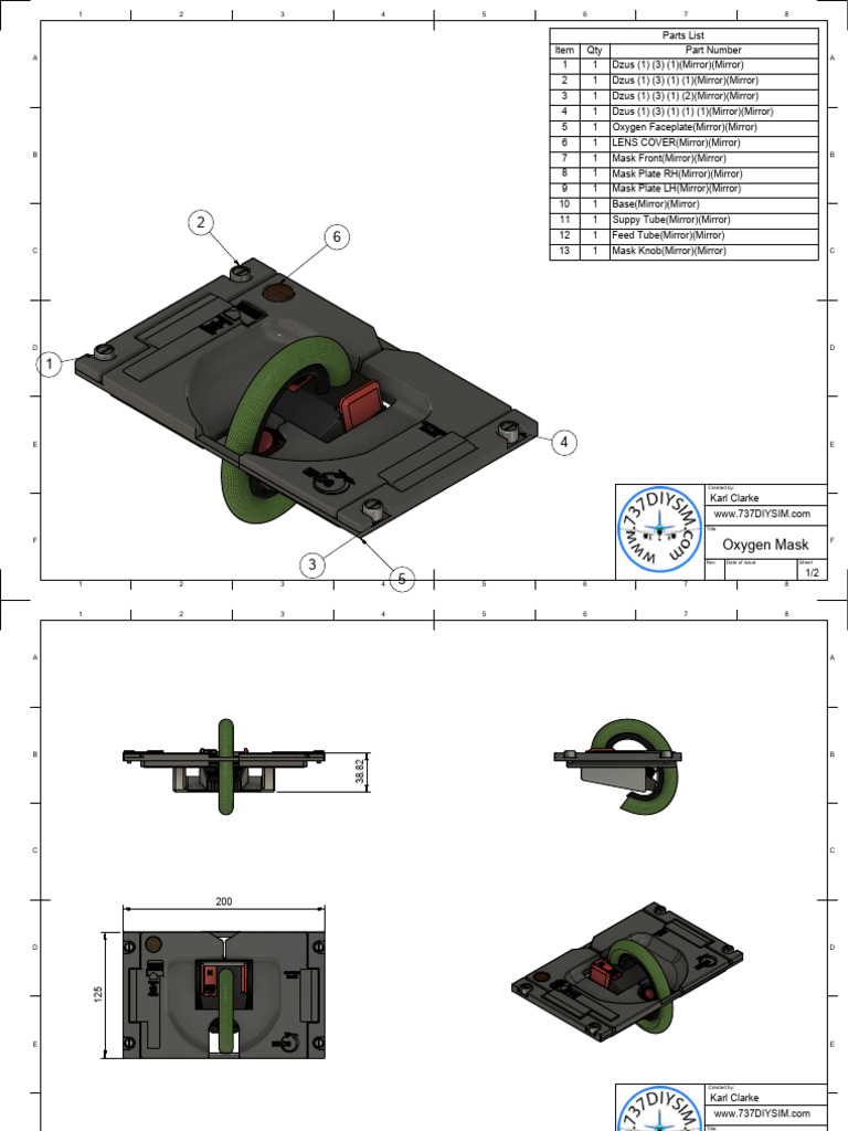Oxygen Mask Parts Diagram | PDF | Equipment