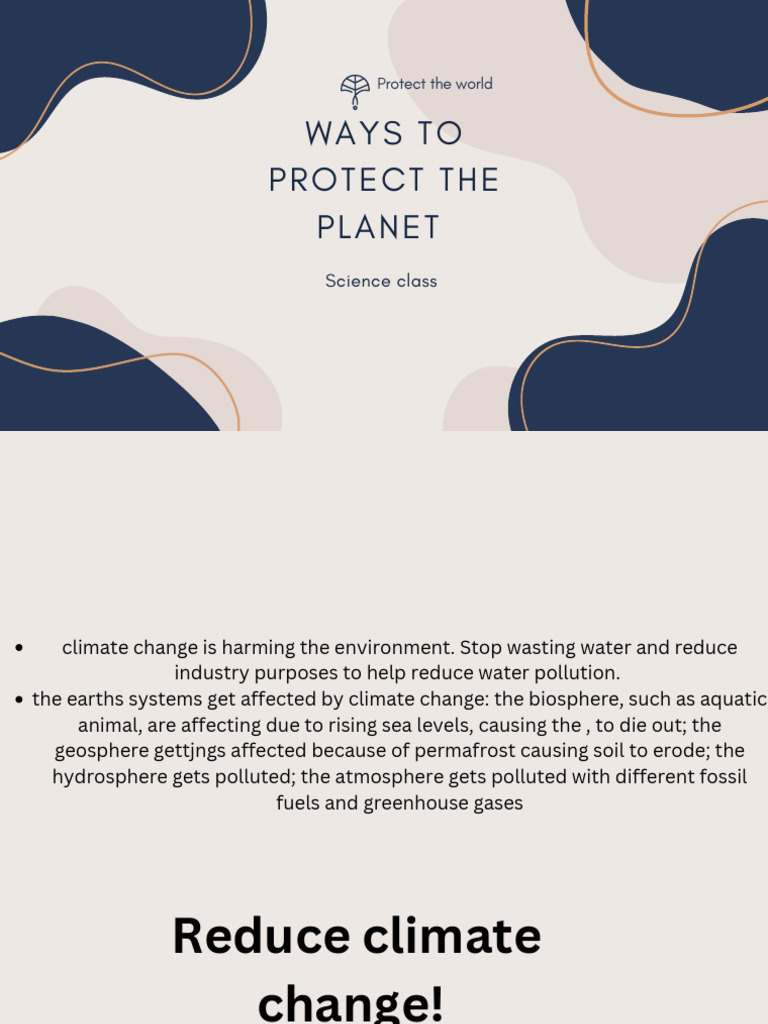 Ways to Protect the Planet from Climate Change | PDF