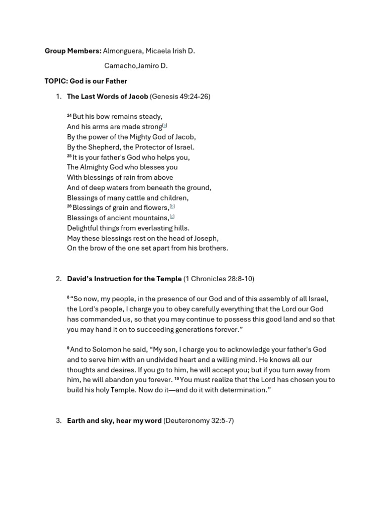 Understanding God as Our Father | PDF | Jacob | Jesus